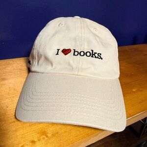 Women's Beige 'I Love Books' Cap